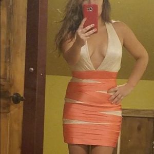 Bebe Pretty Baby Brennan Deep V Lace Dress